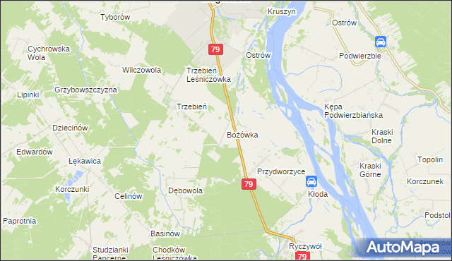 mapa Bożówka, Bożówka na mapie Targeo