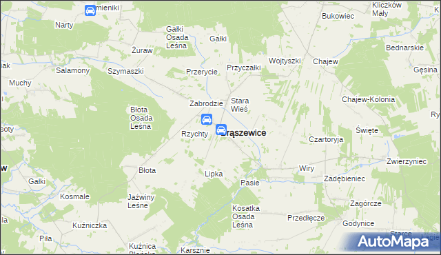 mapa Brąszewice, Brąszewice na mapie Targeo