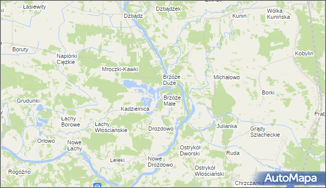 mapa Brzóze Małe, Brzóze Małe na mapie Targeo