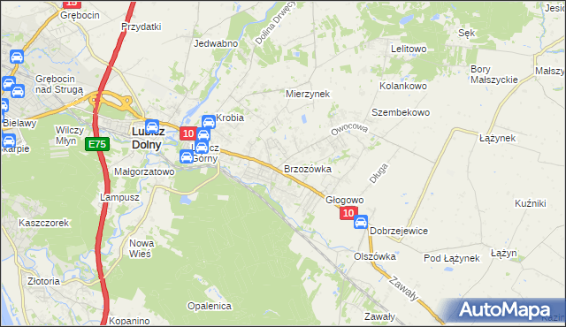 mapa Brzozówka gmina Obrowo, Brzozówka gmina Obrowo na mapie Targeo