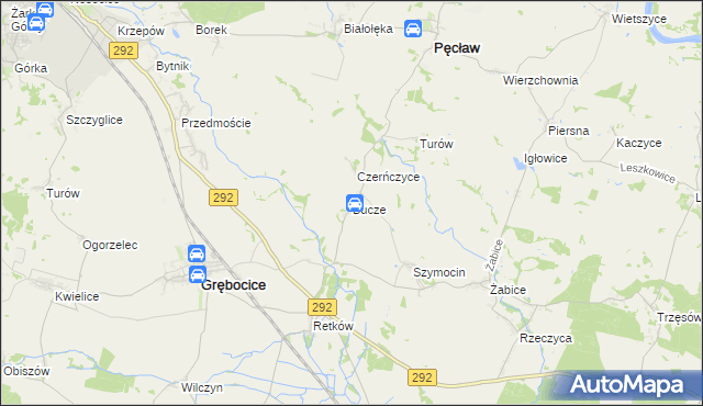 mapa Bucze gmina Grębocice, Bucze gmina Grębocice na mapie Targeo