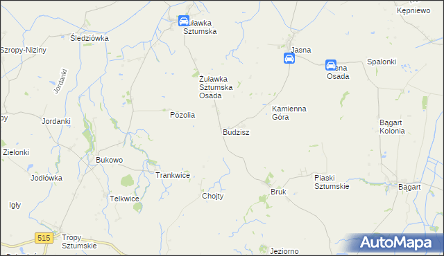 mapa Budzisz, Budzisz na mapie Targeo