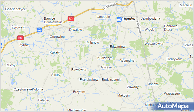 mapa Budziszyn, Budziszyn na mapie Targeo