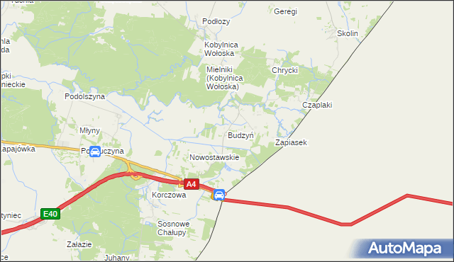 mapa Budzyń gmina Radymno, Budzyń gmina Radymno na mapie Targeo