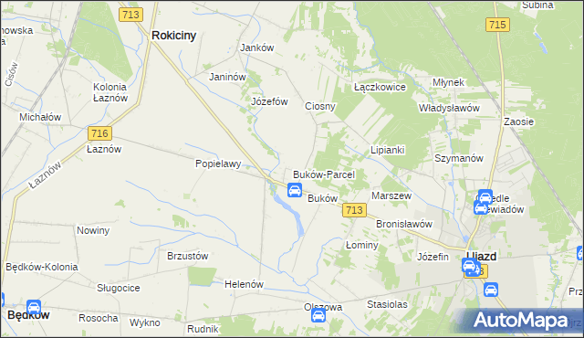 mapa Buków-Parcel, Buków-Parcel na mapie Targeo