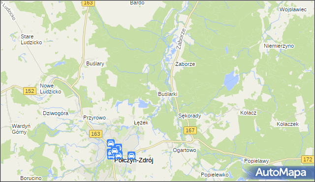 mapa Buślarki, Buślarki na mapie Targeo