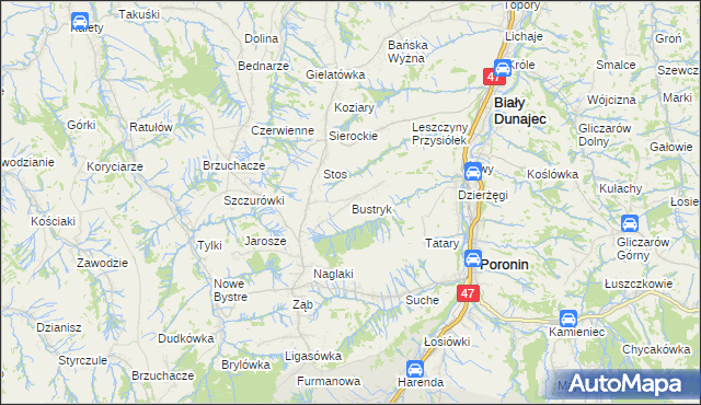 mapa Bustryk, Bustryk na mapie Targeo