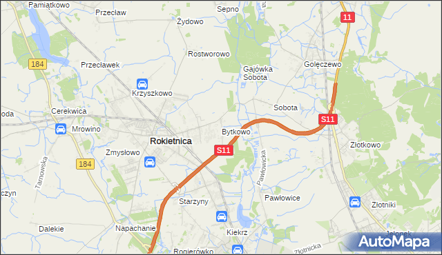 mapa Bytkowo, Bytkowo na mapie Targeo