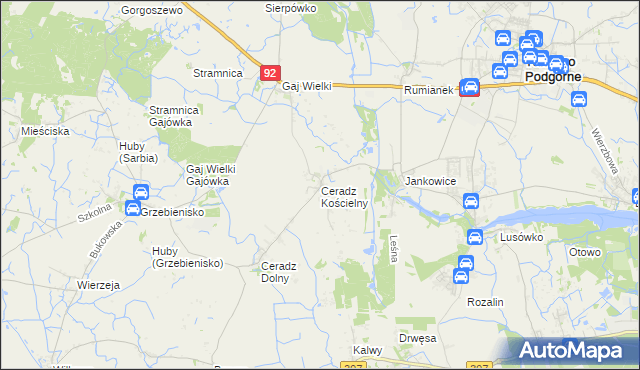 mapa Ceradz Kościelny, Ceradz Kościelny na mapie Targeo