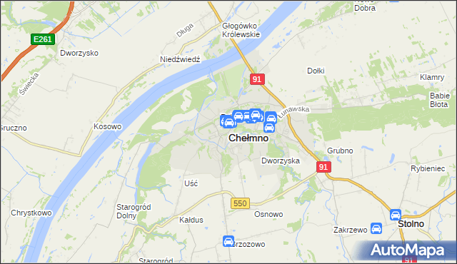 mapa Chełmno, Chełmno na mapie Targeo