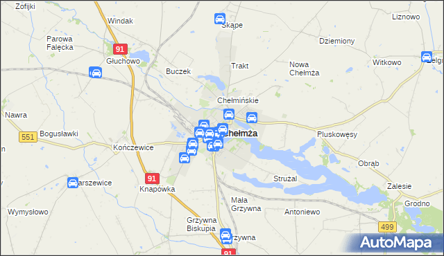 mapa Chełmża, Chełmża na mapie Targeo