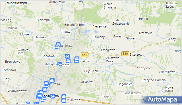 mapa Chodakówek, Chodakówek na mapie Targeo