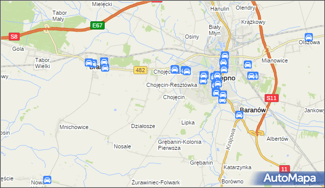 mapa Chojęcin, Chojęcin na mapie Targeo