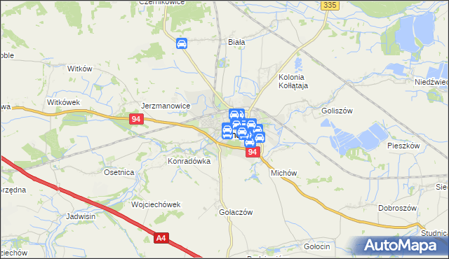 mapa Chojnów powiat legnicki, Chojnów powiat legnicki na mapie Targeo