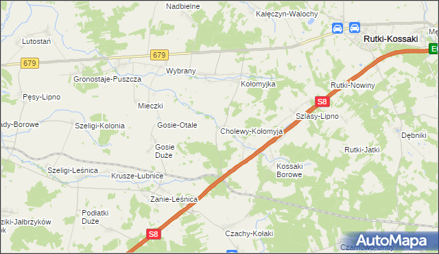 mapa Cholewy-Kołomyja, Cholewy-Kołomyja na mapie Targeo