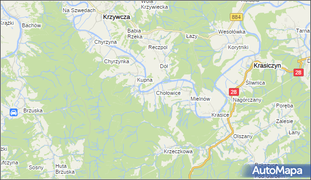 mapa Chołowice, Chołowice na mapie Targeo