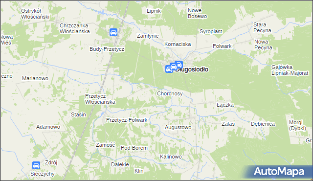 mapa Chorchosy, Chorchosy na mapie Targeo