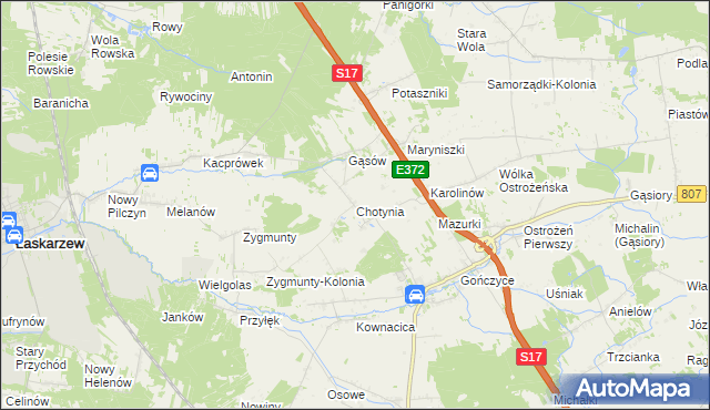 mapa Chotynia, Chotynia na mapie Targeo