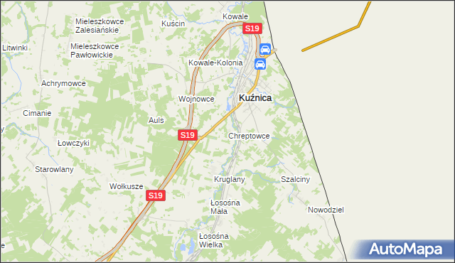mapa Chreptowce, Chreptowce na mapie Targeo