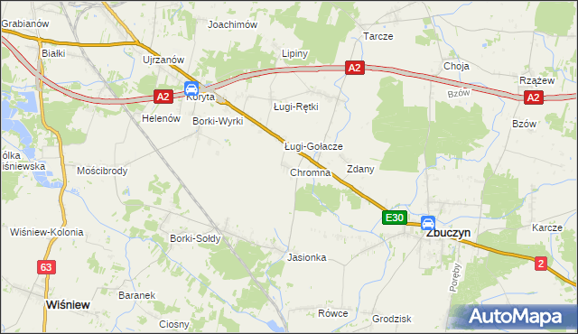 mapa Chromna, Chromna na mapie Targeo