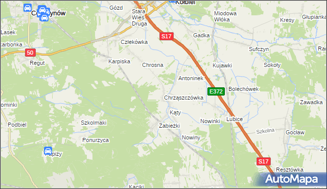 mapa Chrząszczówka, Chrząszczówka na mapie Targeo