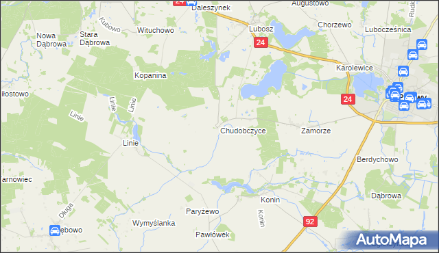 mapa Chudobczyce, Chudobczyce na mapie Targeo