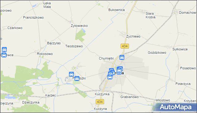 mapa Chumiętki, Chumiętki na mapie Targeo