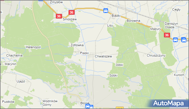 mapa Chwaliszew, Chwaliszew na mapie Targeo