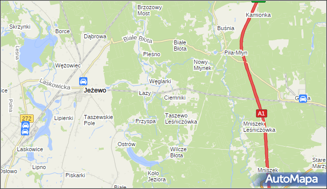 mapa Ciemniki, Ciemniki na mapie Targeo
