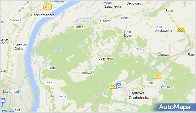 mapa Czemlewo, Czemlewo na mapie Targeo