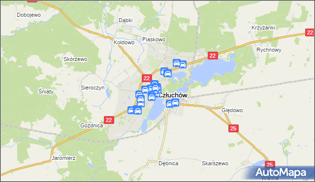 mapa Człuchów, Człuchów na mapie Targeo