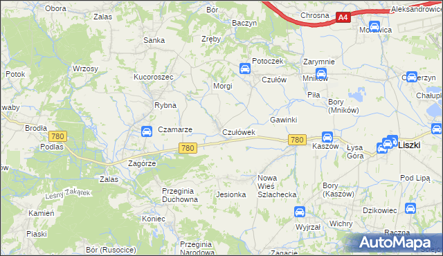 mapa Czułówek, Czułówek na mapie Targeo