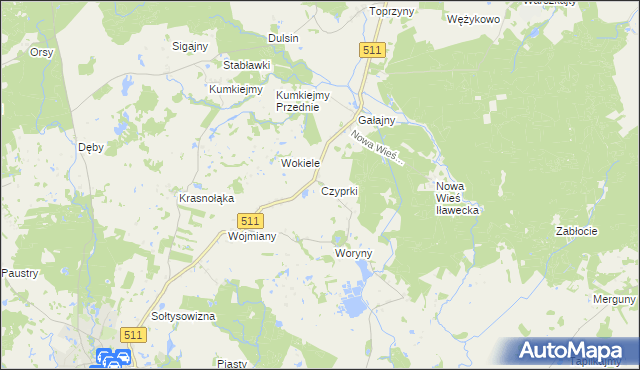 mapa Czyprki gmina Górowo Iławeckie, Czyprki gmina Górowo Iławeckie na mapie Targeo
