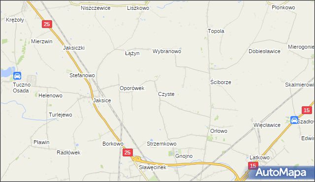 mapa Czyste gmina Inowrocław, Czyste gmina Inowrocław na mapie Targeo