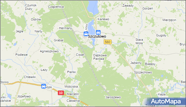 mapa Dąbkowa Parowa, Dąbkowa Parowa na mapie Targeo