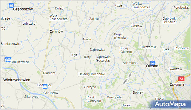 mapa Dąbrówka Gorzycka, Dąbrówka Gorzycka na mapie Targeo