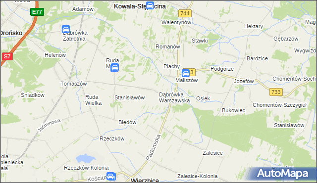 mapa Dąbrówka Warszawska, Dąbrówka Warszawska na mapie Targeo