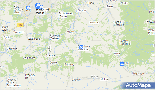 mapa Dąbrówka Wisłocka, Dąbrówka Wisłocka na mapie Targeo