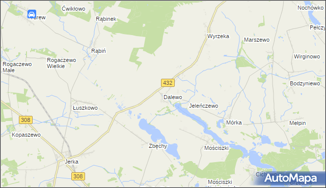 mapa Dalewo gmina Śrem, Dalewo gmina Śrem na mapie Targeo