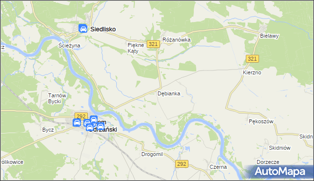 mapa Dębianka, Dębianka na mapie Targeo