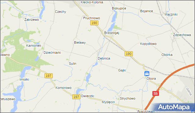 mapa Dębnica gmina Kłecko, Dębnica gmina Kłecko na mapie Targeo
