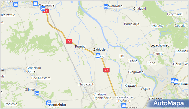 mapa Dębno gmina Leżajsk, Dębno gmina Leżajsk na mapie Targeo