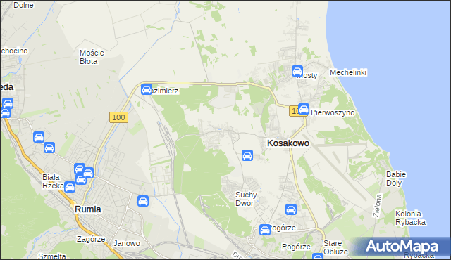 mapa Dębogórze, Dębogórze na mapie Targeo