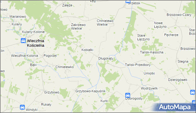 mapa Długokąty gmina Wieczfnia Kościelna, Długokąty gmina Wieczfnia Kościelna na mapie Targeo