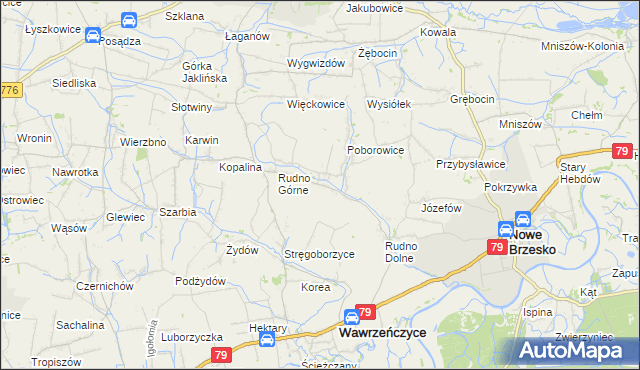 mapa Dobranowice gmina Igołomia-Wawrzeńczyce, Dobranowice gmina Igołomia-Wawrzeńczyce na mapie Targeo