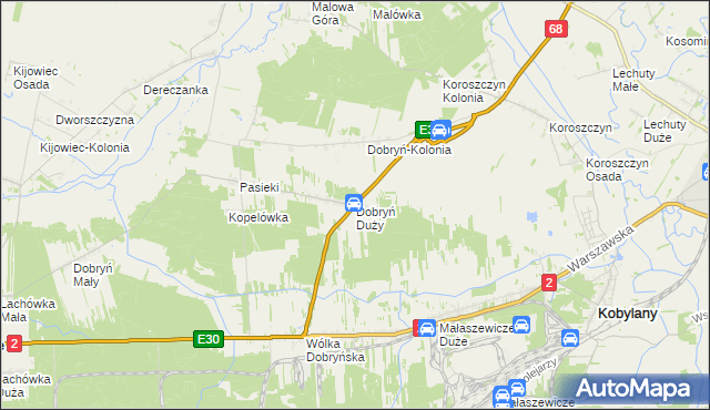 mapa Dobryń Duży, Dobryń Duży na mapie Targeo