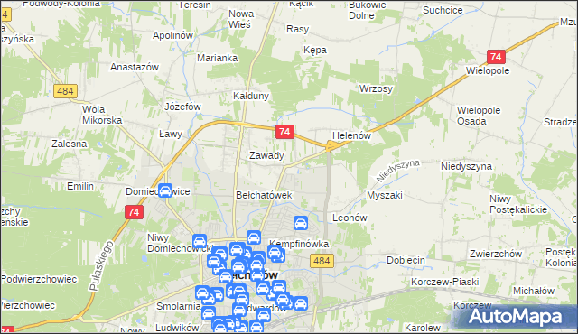 mapa Dobrzelów, Dobrzelów na mapie Targeo