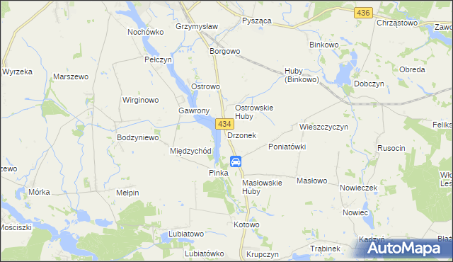 mapa Drzonek, Drzonek na mapie Targeo