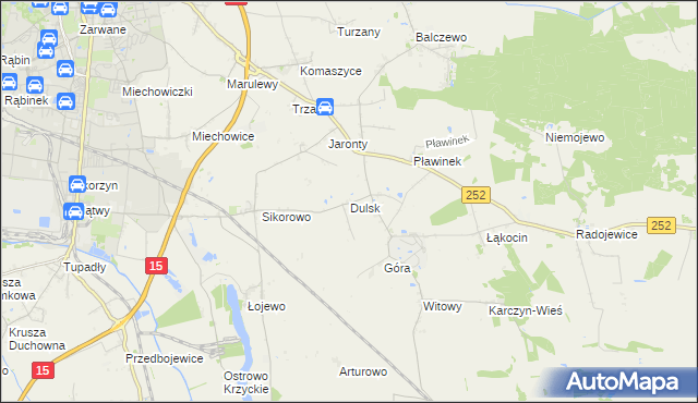 mapa Dulsk gmina Inowrocław, Dulsk gmina Inowrocław na mapie Targeo