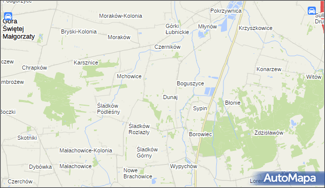 mapa Dunaj gmina Piątek, Dunaj gmina Piątek na mapie Targeo